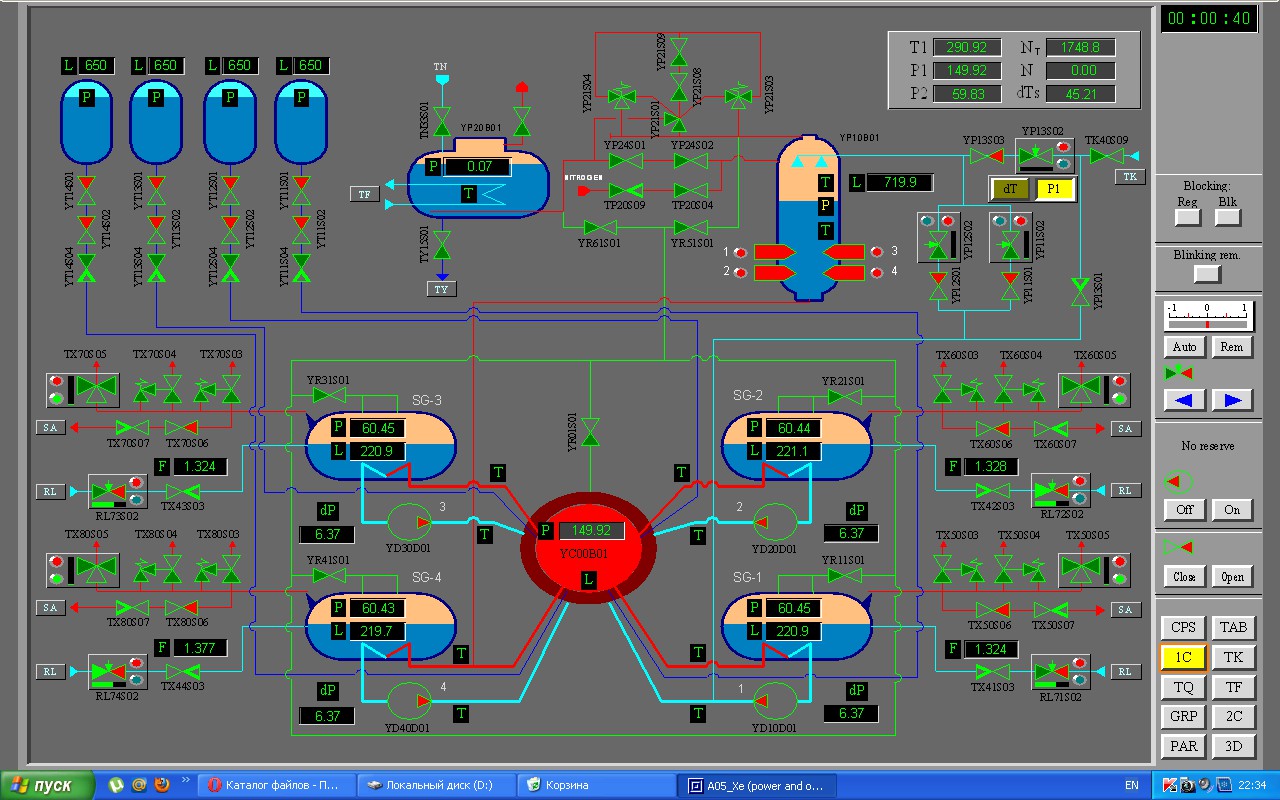 Тренажер реактора ВВЭР /Nuclear reactor simulator WWER-1000/ - Тренажеры  реакторов - Каталог файлов - Симуляторы реакторов и действующих механизмов  АЭС